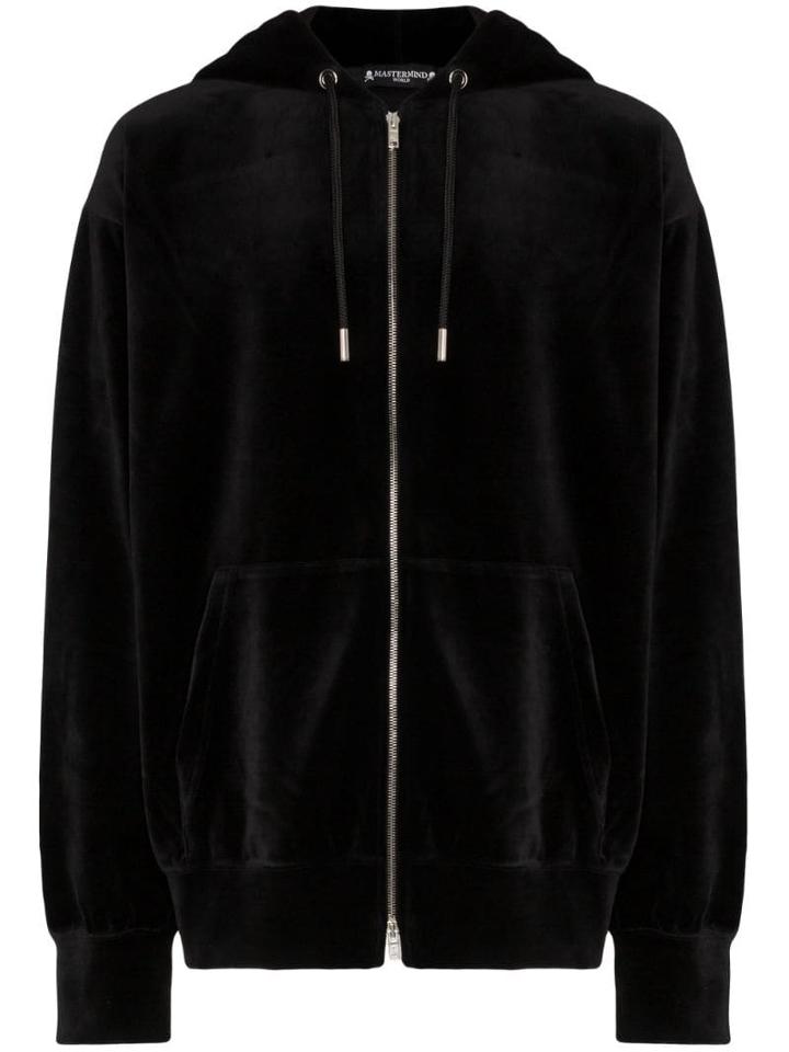 Mastermind Japan Skull Print Velvet Hoodie - Black