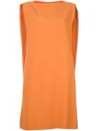 Chalayan Sleeveless Cape Dress, Women's, Size: 40, Yellow/orange, Acetate/viscose/cupro