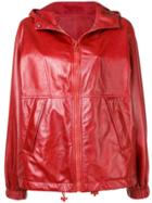 Bally Hooded Leather Jacket - Papavero