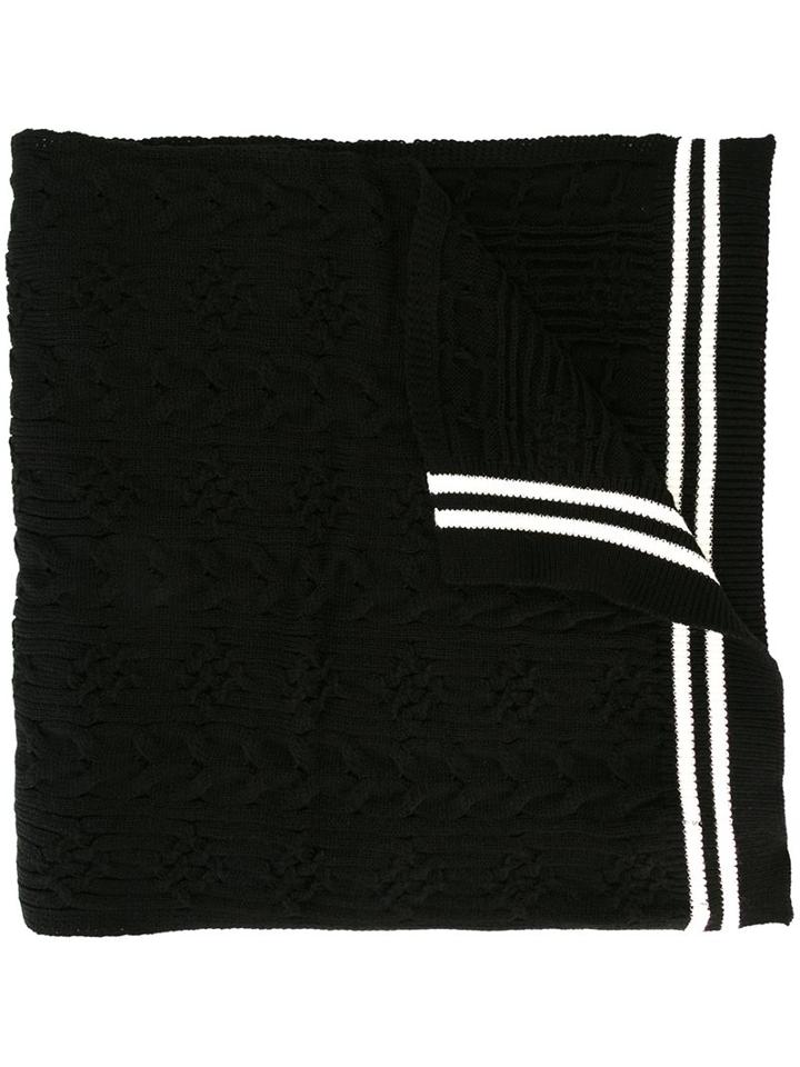 Comme Des Garçons Play Striped Detailing Scarf, Men's, Black, Acrylic