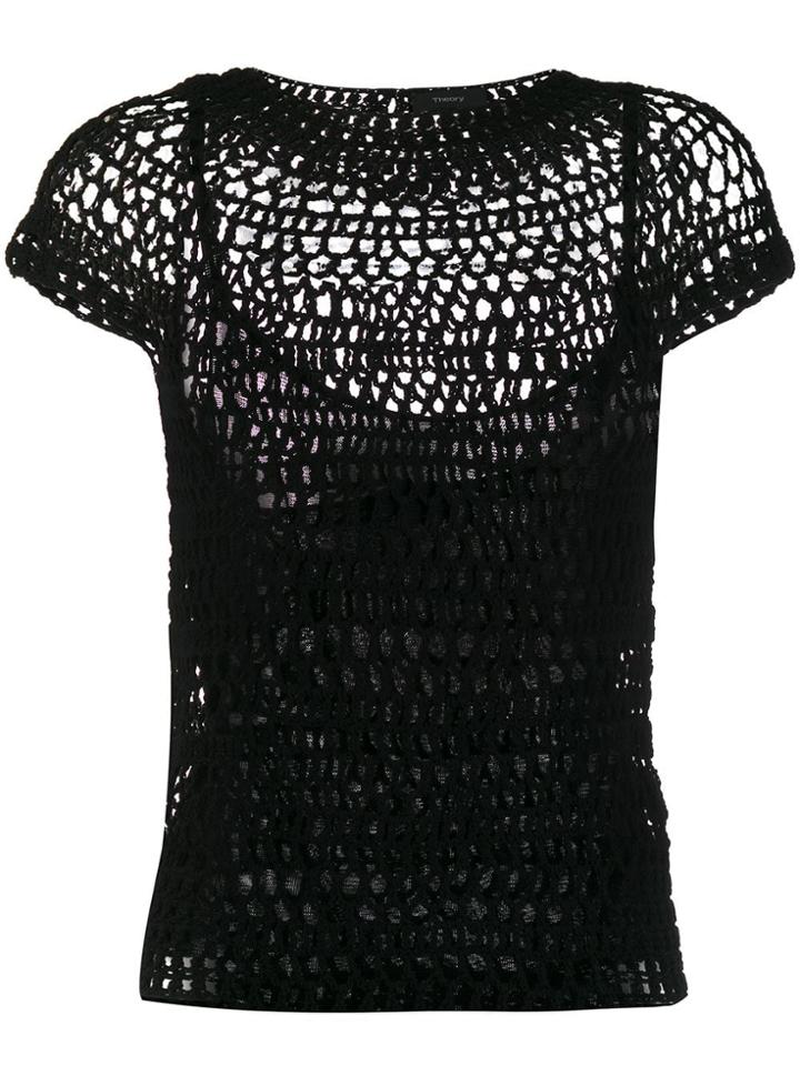 Theory Cut-detail Fitted Top - Black