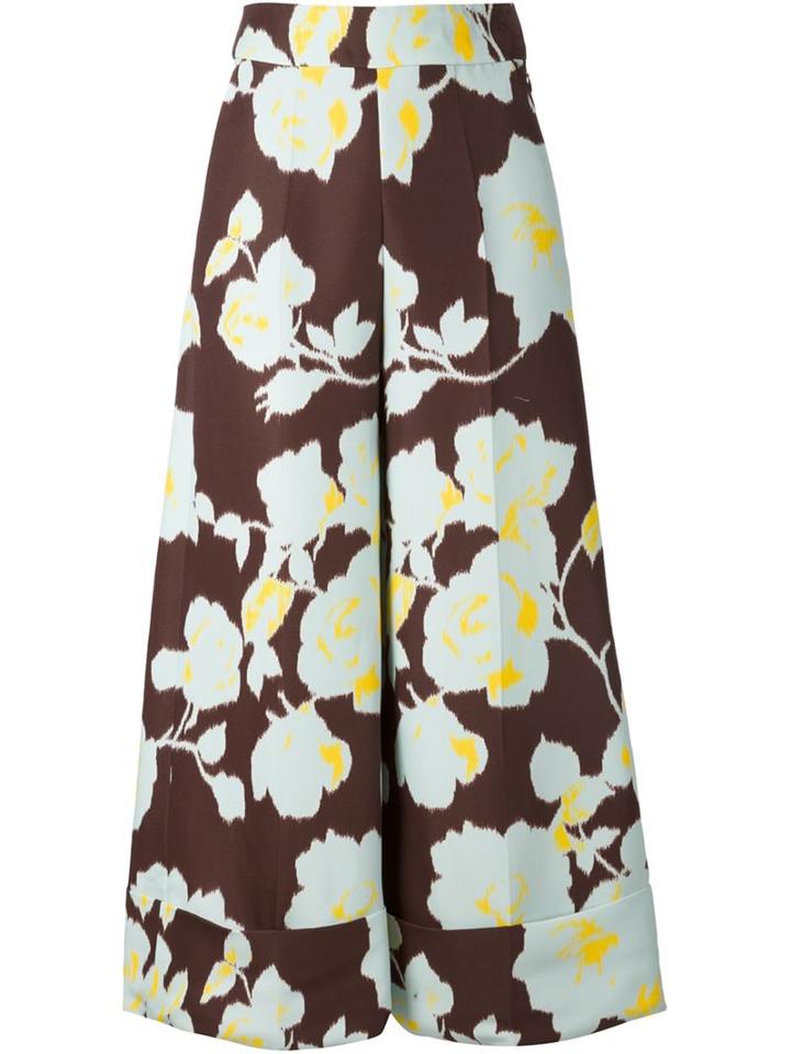 Delpozo Wide Leg Floral Trousers