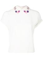 Olympia Le-tan Embroidered Lila Top - White