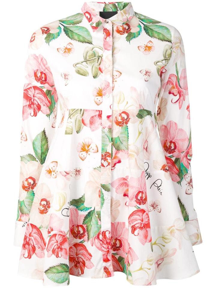 Philipp Plein Floral Print Shirt - White