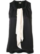 Bellerose Contrast Draped Detail Top - Black