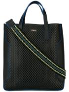 Furla - Laser-cut Tote Bag - Men - Leather - One Size, Black, Leather