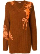Christopher Kane Oversized Embroidered Sweater - Brown
