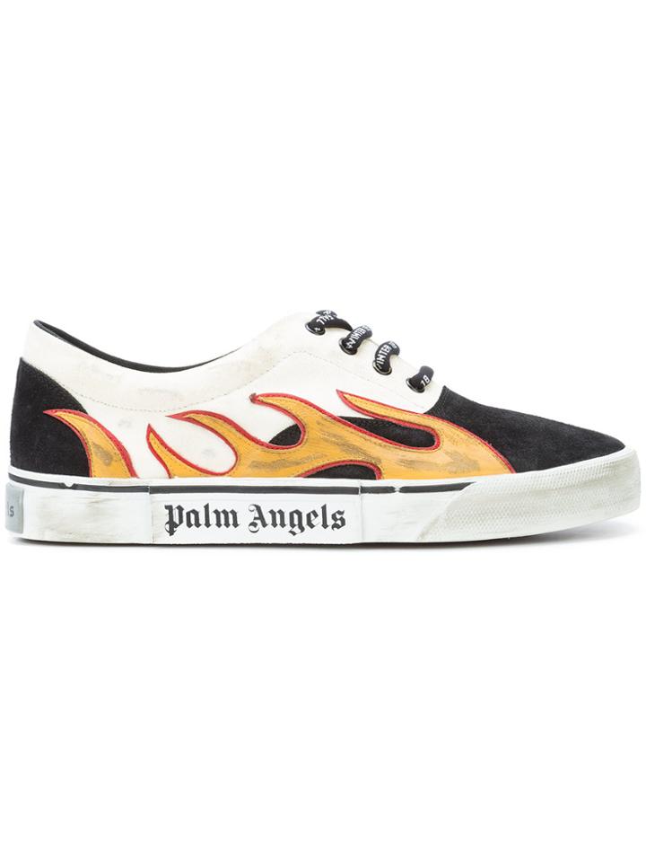 Palm Angels Flame Low-top Sneakers - Black