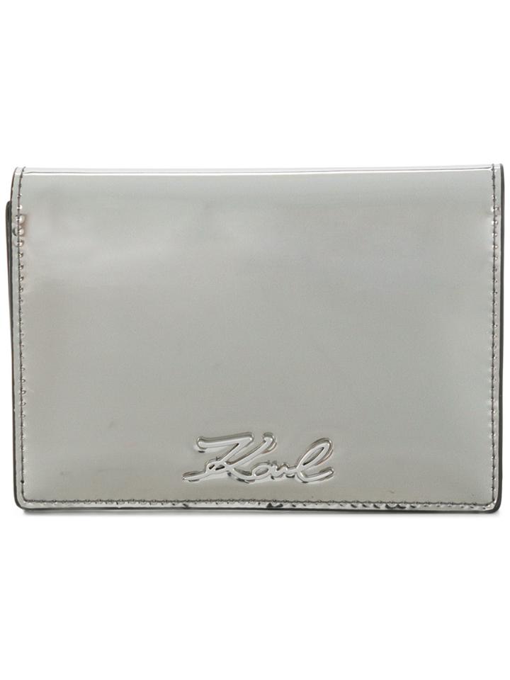 Karl Lagerfeld Signature Gloss Fold Wallet - Metallic