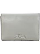 Karl Lagerfeld Signature Gloss Fold Wallet - Metallic