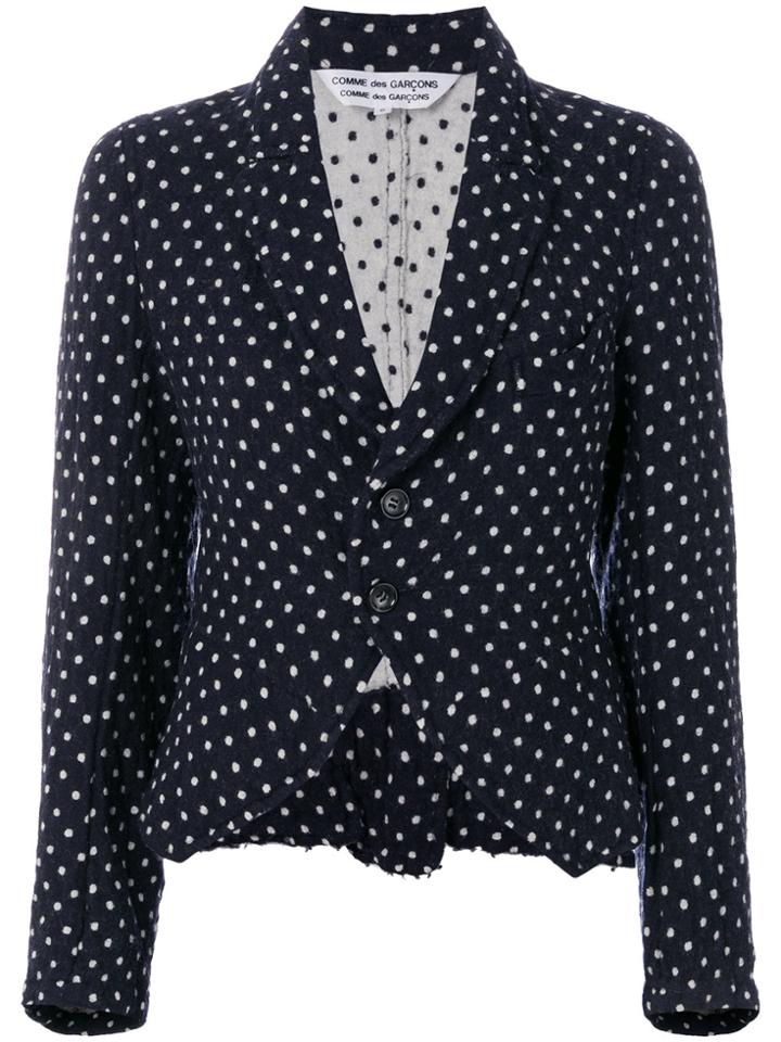 Comme Des Garçons Vintage Polka Dots Fitted Jacket - Blue