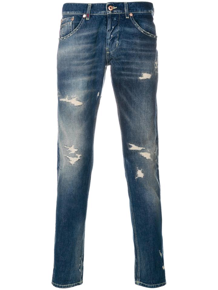 Dondup Distressed Fitted Jeans - Blue