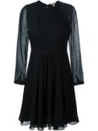 Burberry Brit Longsleeved Bib Detail Dress, Women's, Size: 4, Black, Silk