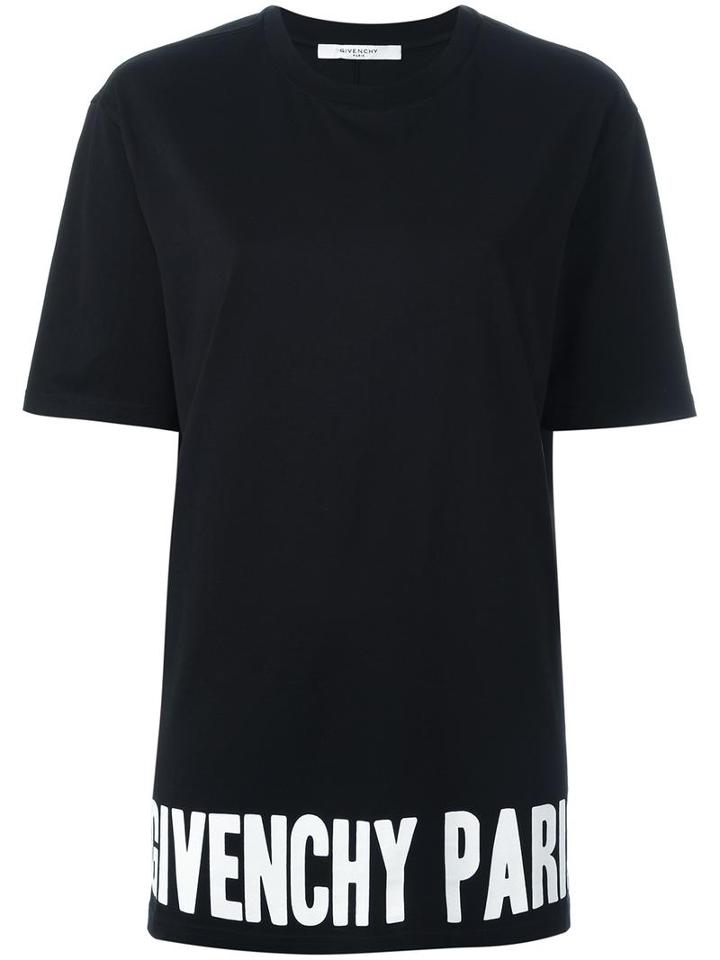 Givenchy Logo Print Oversize T-shirt, Women's, Size: Large, Black, Cotton