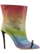 Marco De Vincenzo Rainbow Rhinestone Embellished Boots - Black