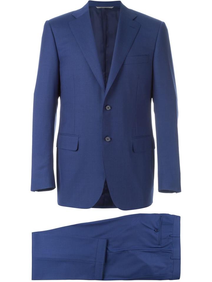 Canali Two Button Suit, Men's, Size: 48, Blue, Cupro/wool