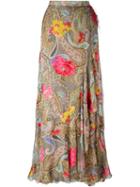 Etro Paisley Print Ruffled Hem Skirt