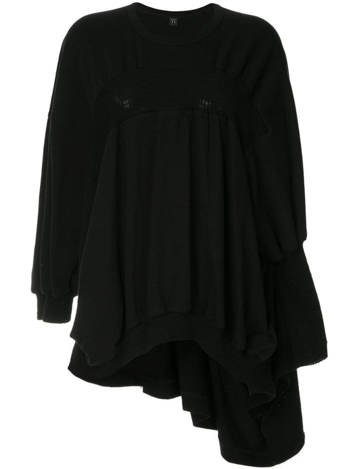 Y's Draped Loose Sweater - Black