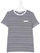 Paolo Pecora Kids Teen Striped Short Sleeve T-shirt - Blue