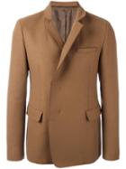 Wooyoungmi Buttoned Blazer Jacket, Men's, Size: 48, Brown, Nylon/polyester/polyurethane/wool
