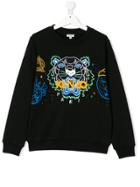 Kenzo Kids Teen Embroidered-tiger Sweatshirt - Black