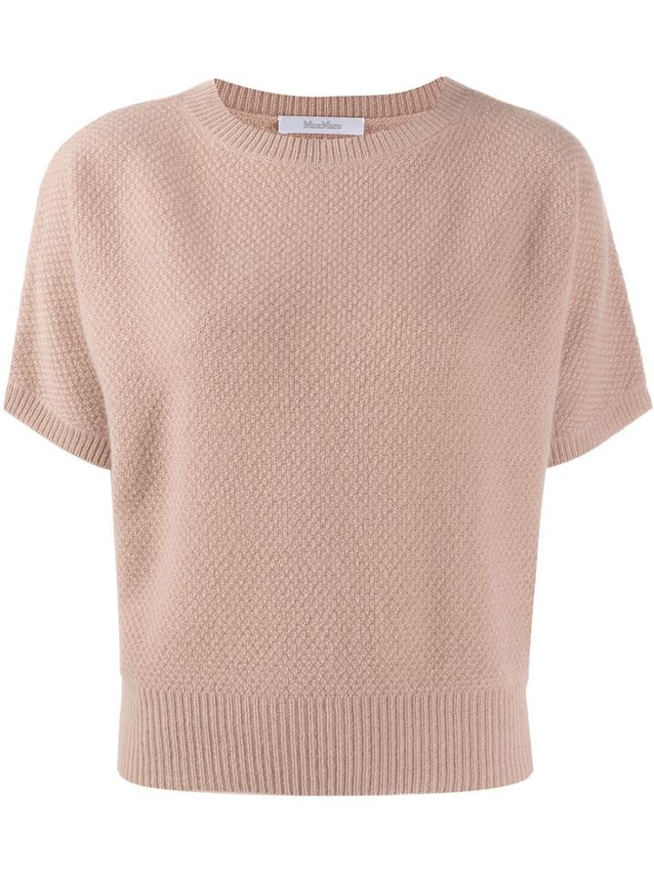 Max Mara Short-sleeved Knit Top - Neutrals