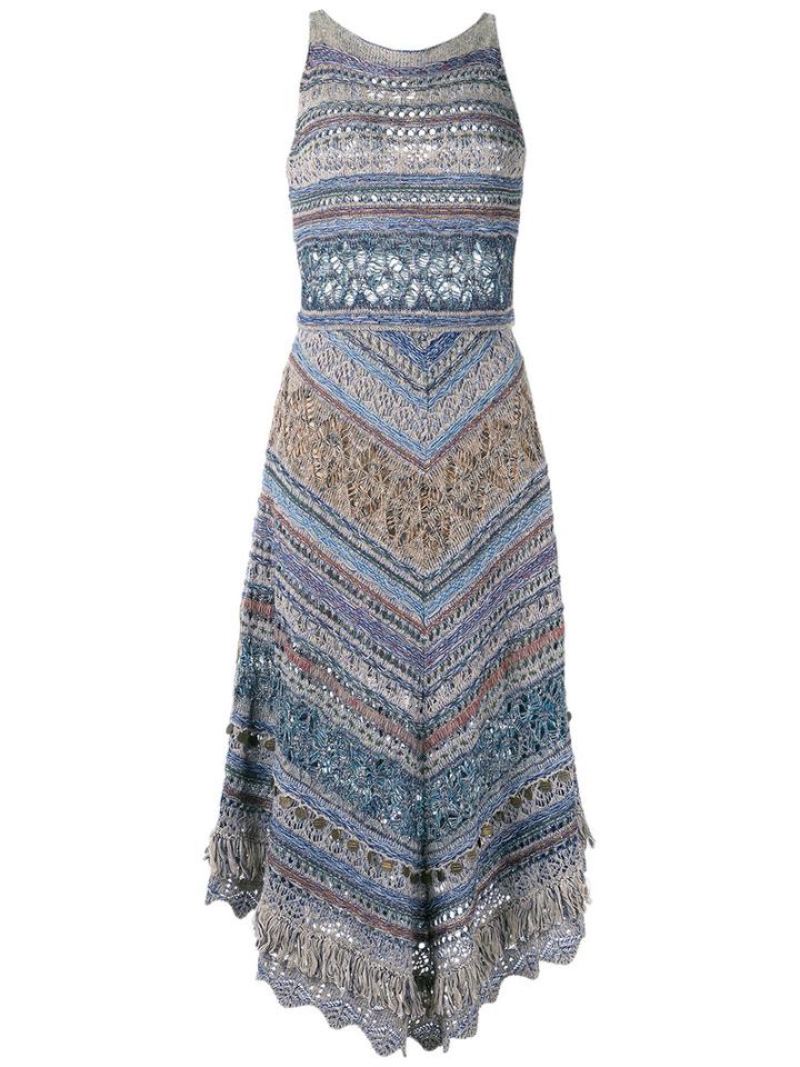 Knit Midi Dress - Women - Acrylic/lurex/polyester/viscose - G, Blue, Acrylic/lurex/polyester/viscose, Cecilia Prado