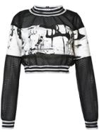 Patbo Brushstroke Cropped Sweatshirt - Black
