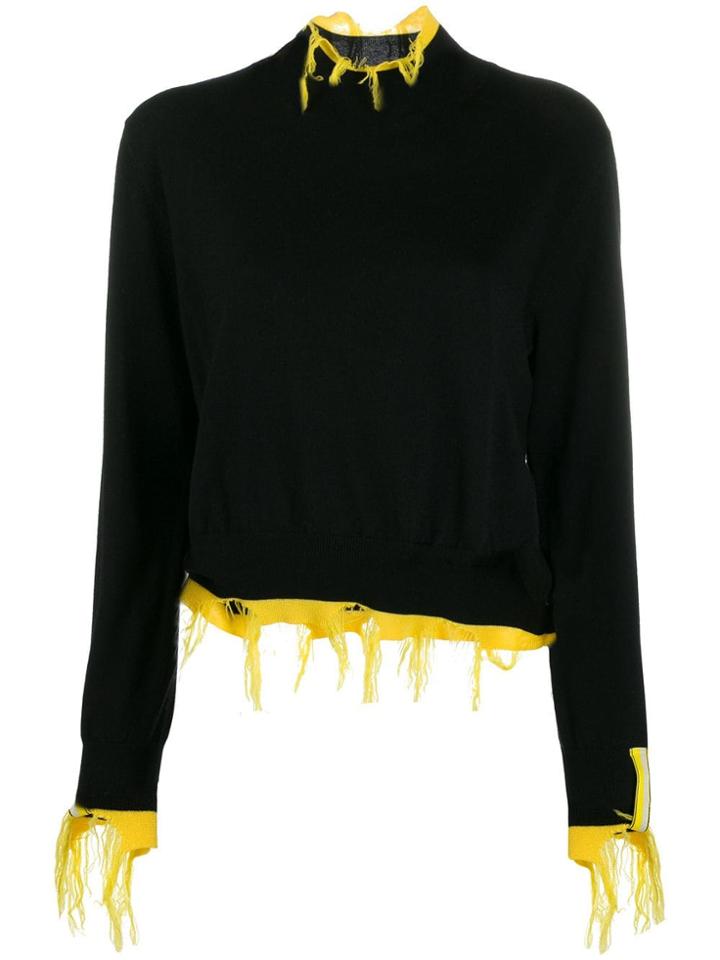 Aalto Distressed Trim Jumper - Black