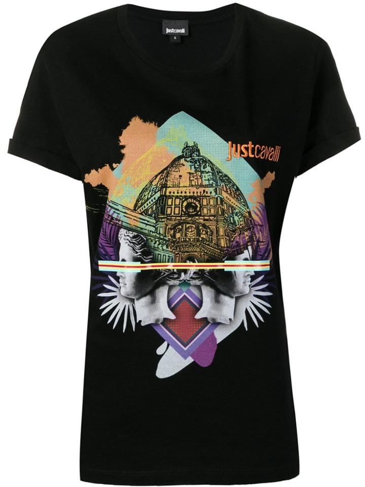 Just Cavalli Logo Graphic Print T-shirt - Black