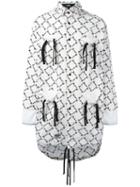 Ktz Gathered Pockets Longline Shirt, Adult Unisex, Size: Small, White, Cotton