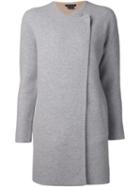 Theory Double Face Knit Coat, Women's, Size: Large, Grey, Polyamide/wool/angora/spandex/elastane