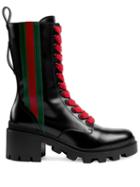 Gucci Web Striped Boots - Black