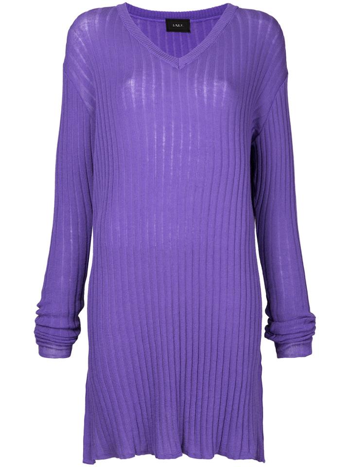 G.v.g.v. Ribbed Tunic Jumper - Pink & Purple