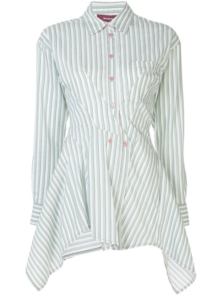 Sies Marjan Asymmetric Striped Shirt - Green