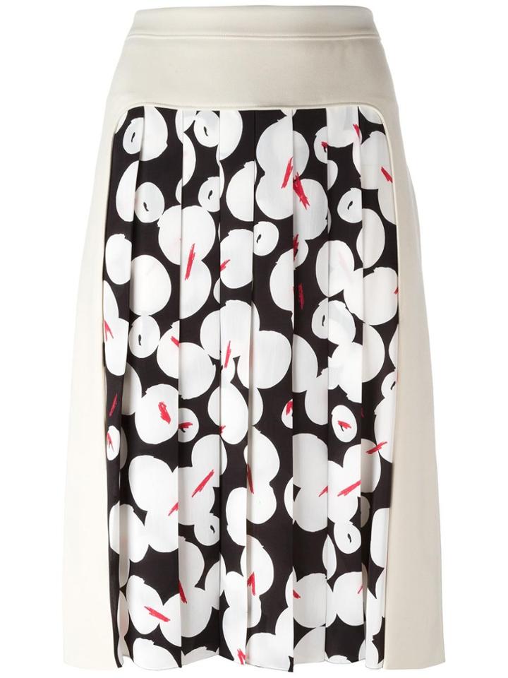 Jil Sander Navy Pleated Panel Skirt - Nude & Neutrals