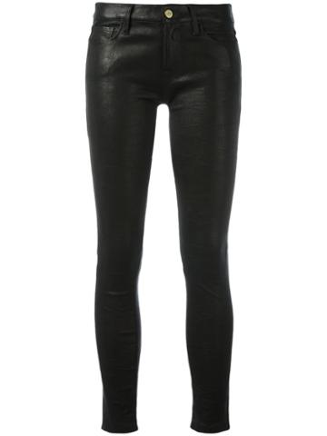 Frame Denim Skinny Trousers, Women's, Size: 28, Black, Leather