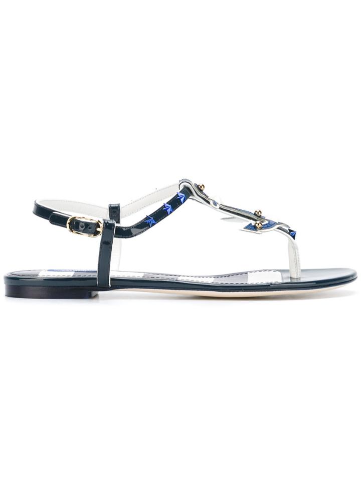 Dolce & Gabbana Nautical Flat Sandals - Blue