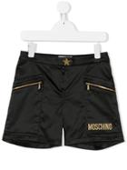 Moschino Kids Teen Embroidered Logo Shorts - Black