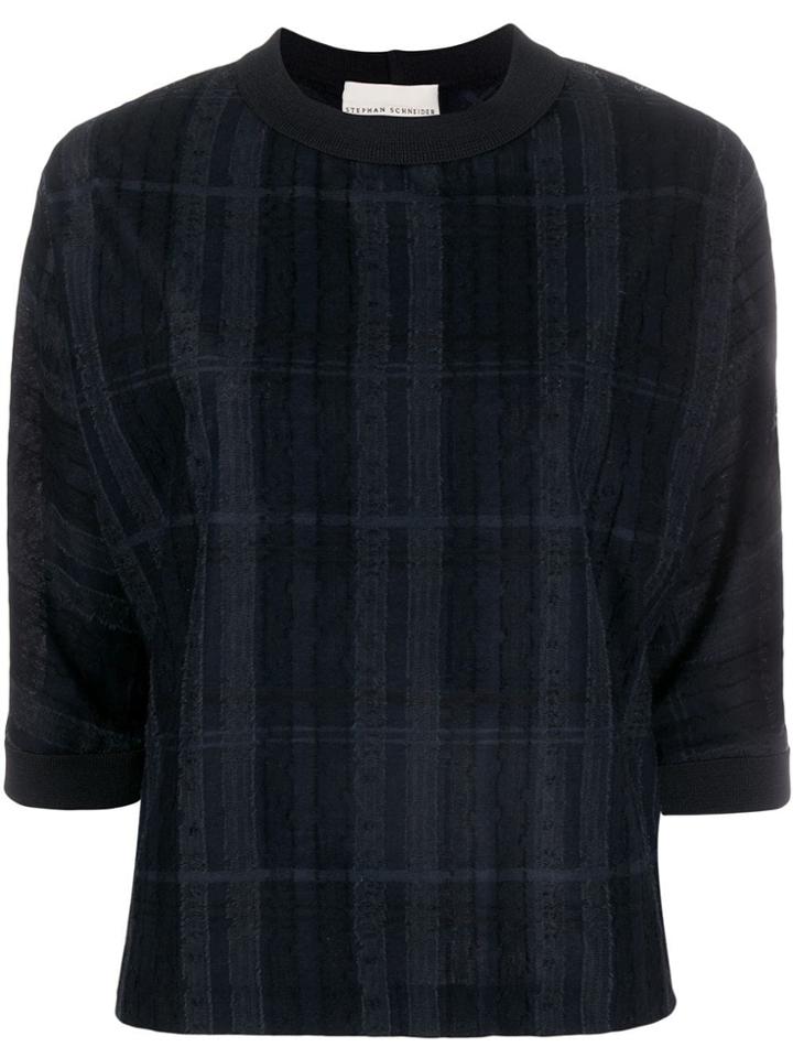 Stephan Schneider Checked Knit Top - Blue