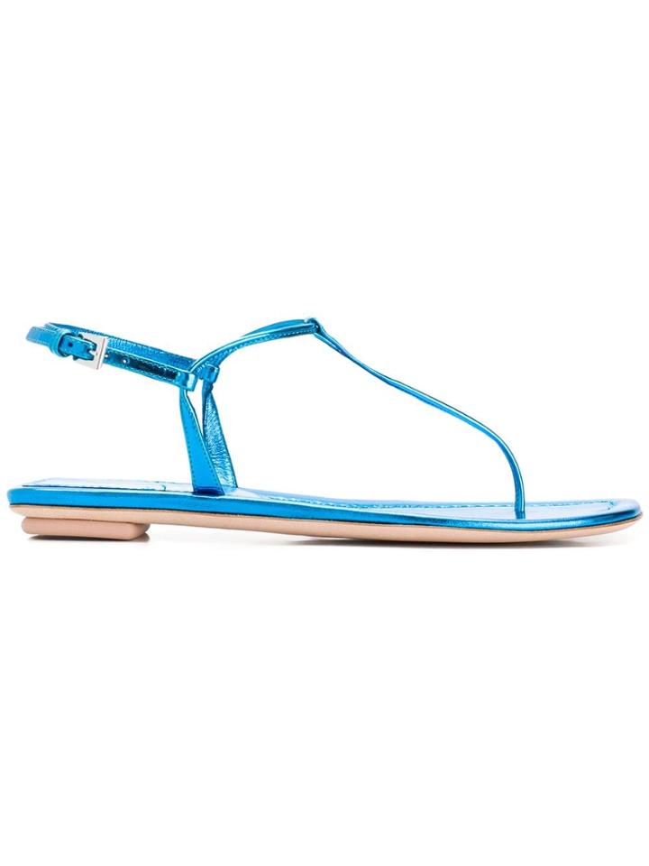 Prada T-bar Sandals - Blue
