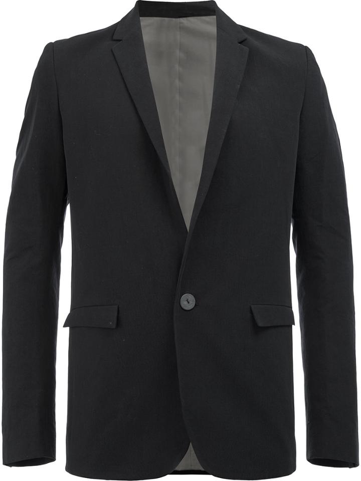 Label Under Construction Flap Pockets Blazer - Black