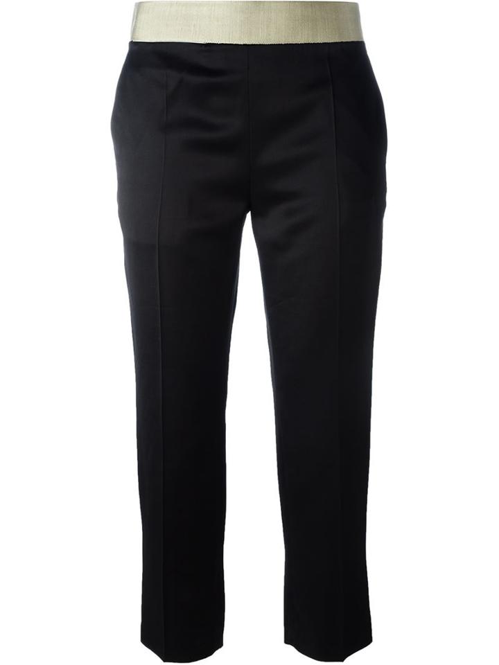 Haider Ackermann Contrast Waistband Trousers, Women's, Size: 40, Black, Cotton/rayon