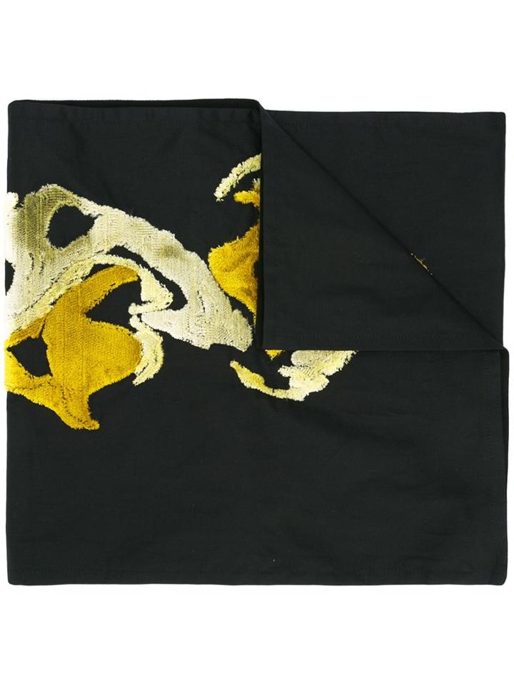Ann Demeulemeester Embroidered Scarf, Men's, Black, Cotton/viscose
