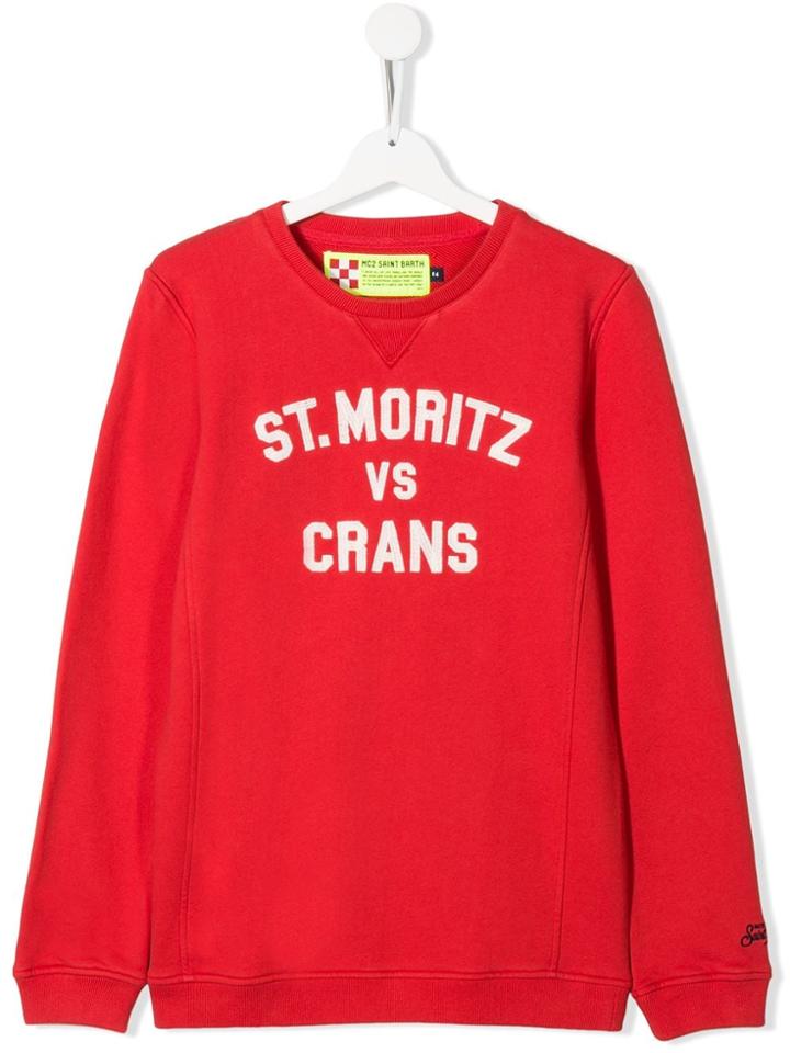 Mc2 Saint Barth Kids Teen Logo Print Sweatshirt - Red