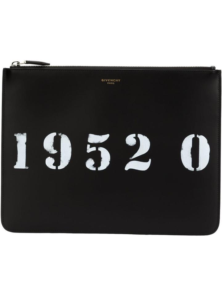 Givenchy Number Print Clutch - Black