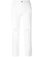 Ermanno Scervino Cropped Trousers, Women's, Size: 40, White, Cotton/polyester