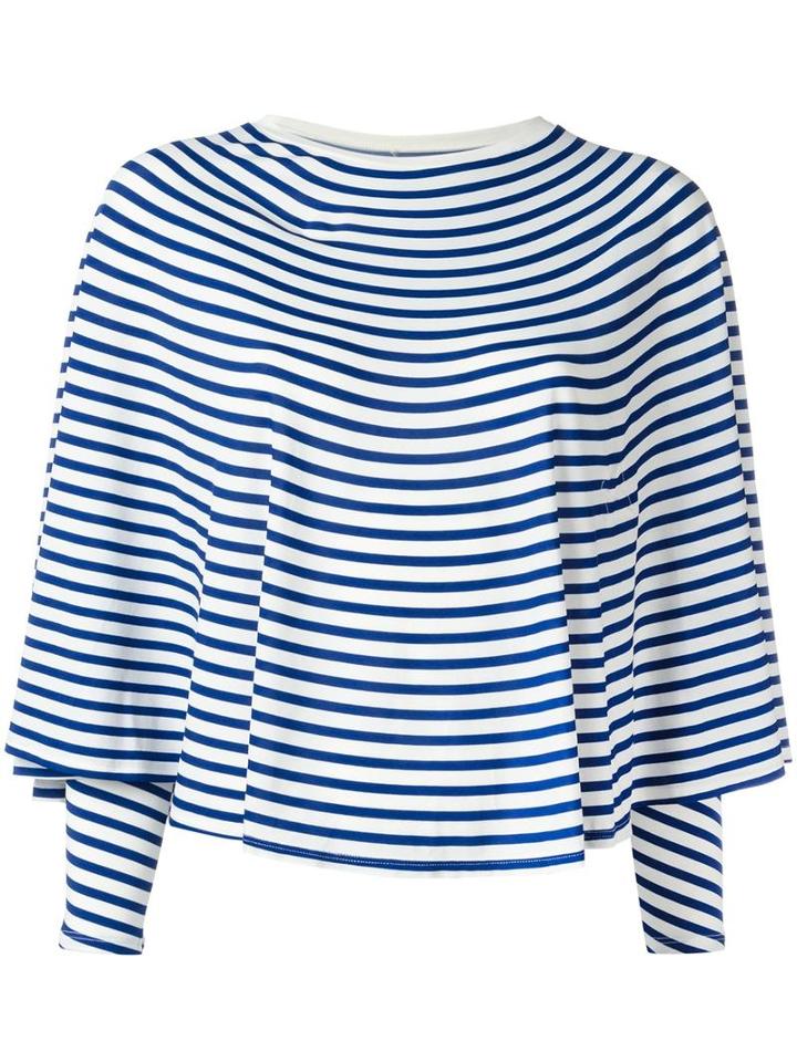 Mm6 Maison Margiela Striped Sweatshirt, Women's, Size: Medium, Blue, Viscose/spandex/elastane