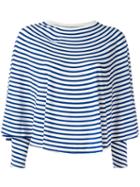 Mm6 Maison Margiela Striped Sweatshirt, Women's, Size: Medium, Blue, Viscose/spandex/elastane
