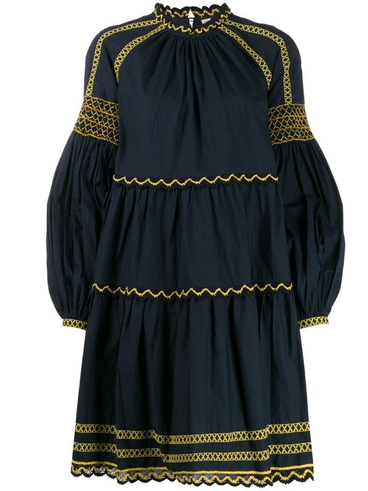 Ulla Johnson Embroidered Long Sleeve Dress - Blue